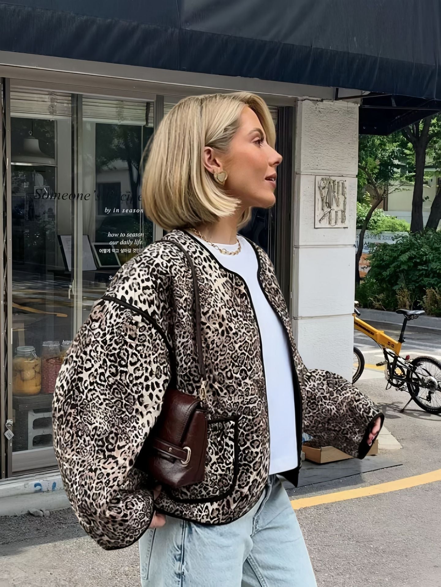 Damen attraktive Jacke im angesagten Leopardenmuster