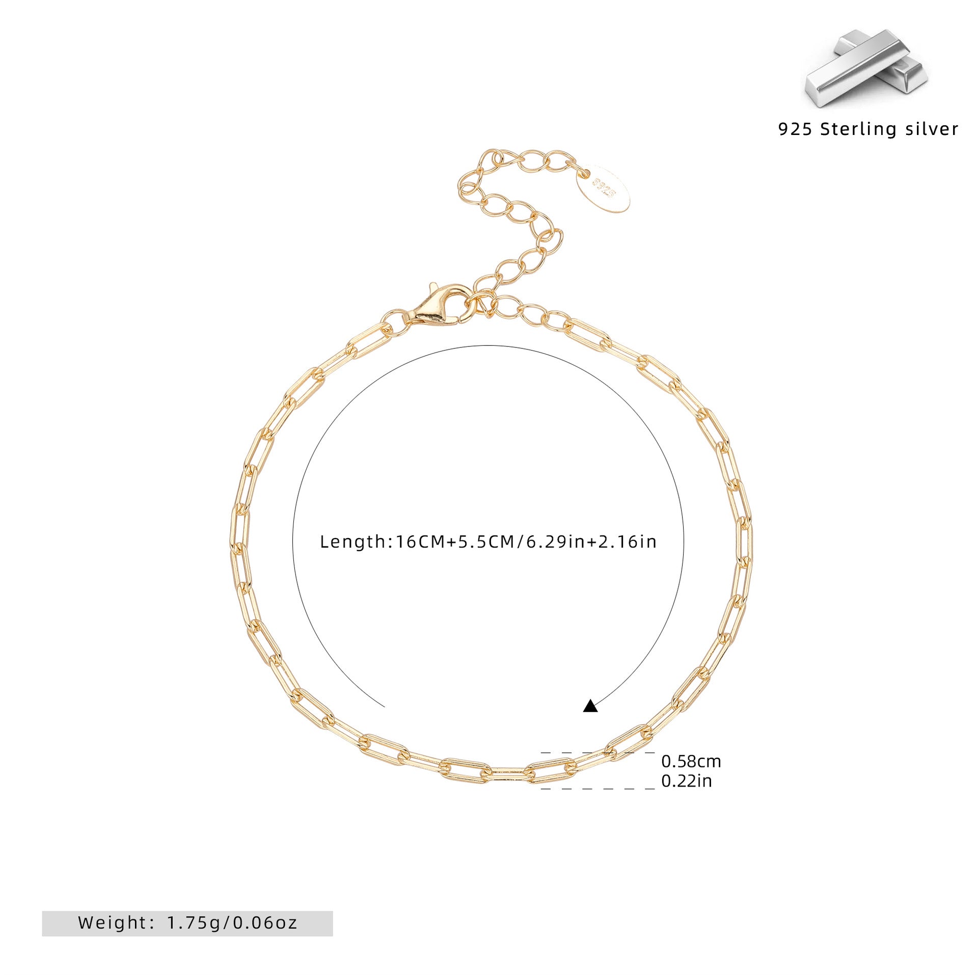 Damen Kette aus 925 Sterling Silber mit modernem Gliederdesign Shop Nory
