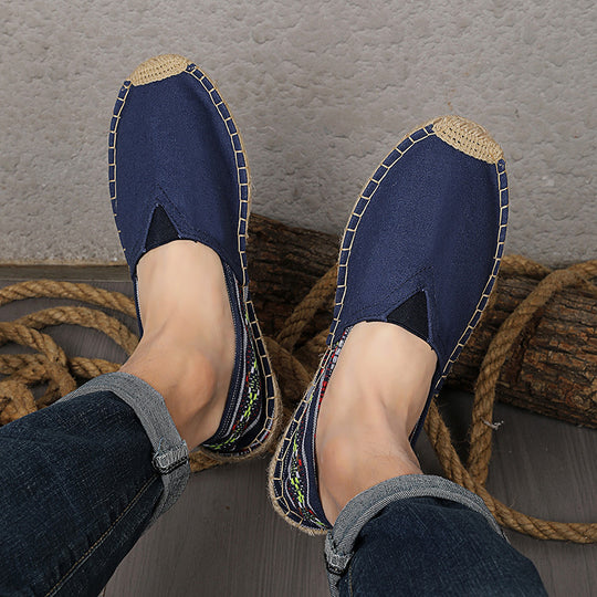 Damen Espadrilles-Slipper aus Canvas mit gewebtem Fersenbereich und geflochtener Jute-Sohle Shop Nory