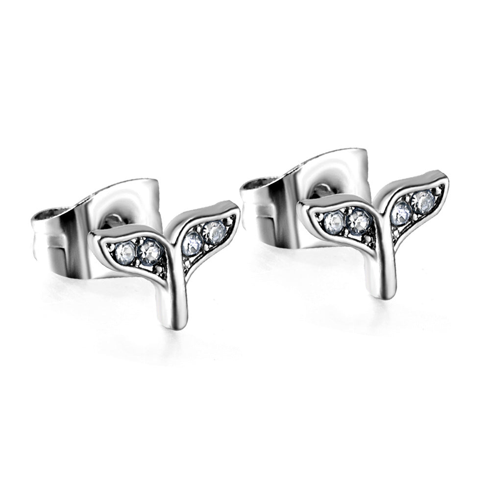Damen Ohrstecker mit funkelnden Kristallen und elegantem Blattdesign Shop Nory