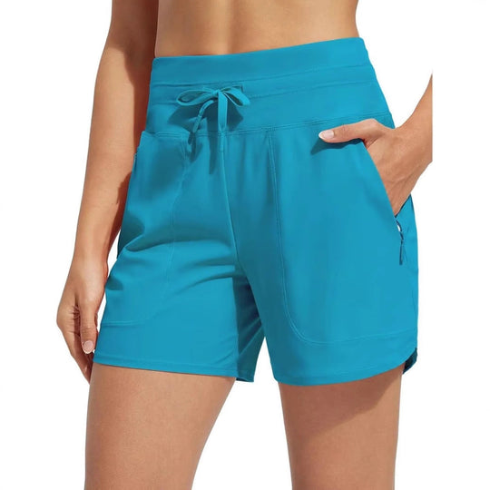 Damen Performance aktive Shorts mit integriertem Boxershorts-Futter