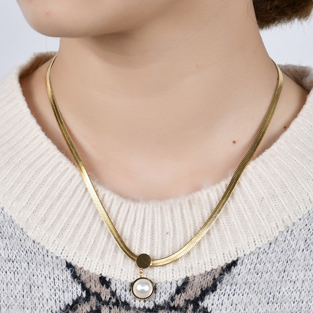 Damen Halskette mit elegantem Perlendesign und verstellbarem Verschluss Shop Nory