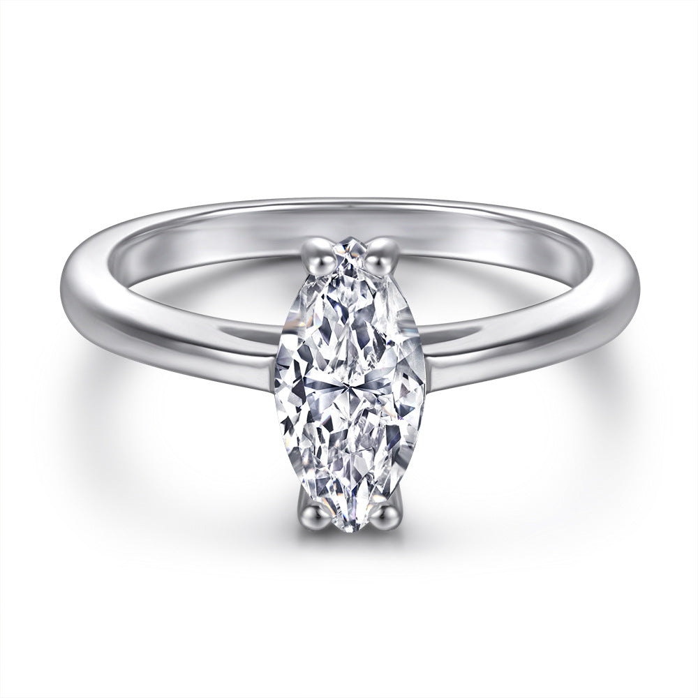 Damen Eleganter und funkelnder Verlobungsring mit ovalem Diamanten Shop Nory