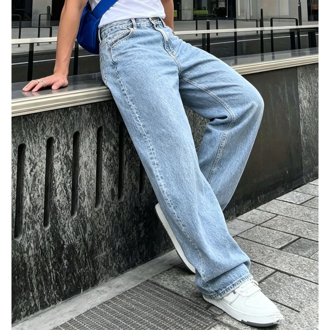 Damen Modische Weit Geschnittene Jeans Shop Nory