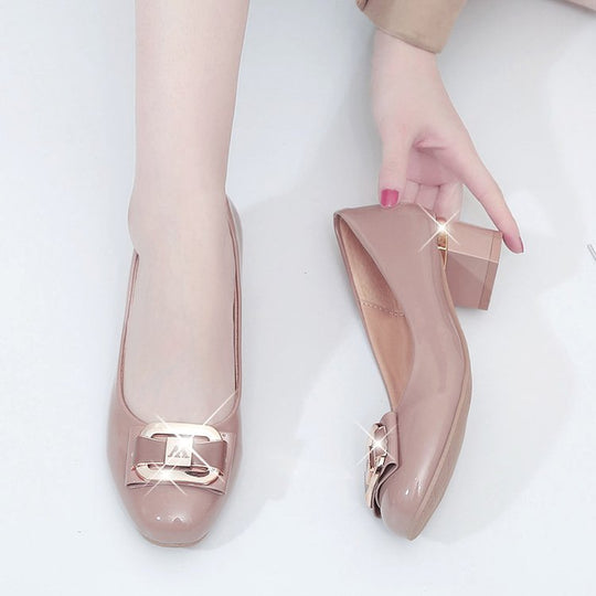 Damen elegante Pumps mit modischer Schnallenverzierung Shopnory