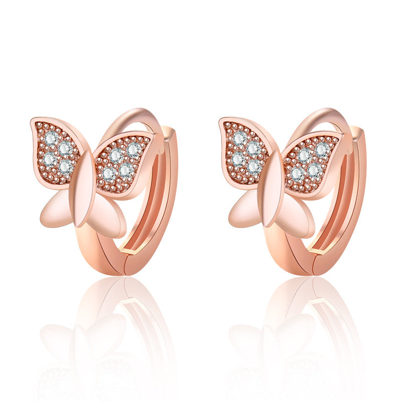Damen Ohrringe mit filigranem Schmetterlingsdesign und hochwertigen Zirkonia Shop Nory