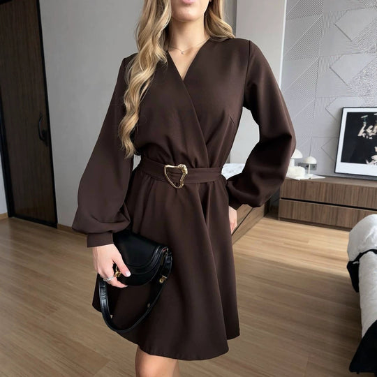 Damen Wickelkleid mit tailliertem Herzgürtel und voluminösem Swing-Rock Shop Nory