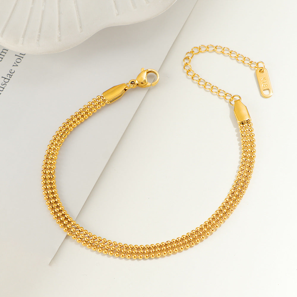 Damen Gold Texturierte Kettenarmband Shop Nory