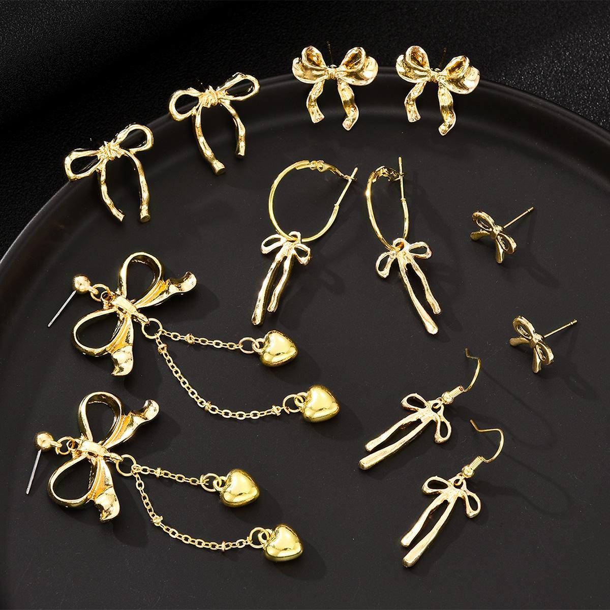 Damen Ohrringe Set mit verspieltem Schleifen-Design und funkelnden Elementen Shop Nory