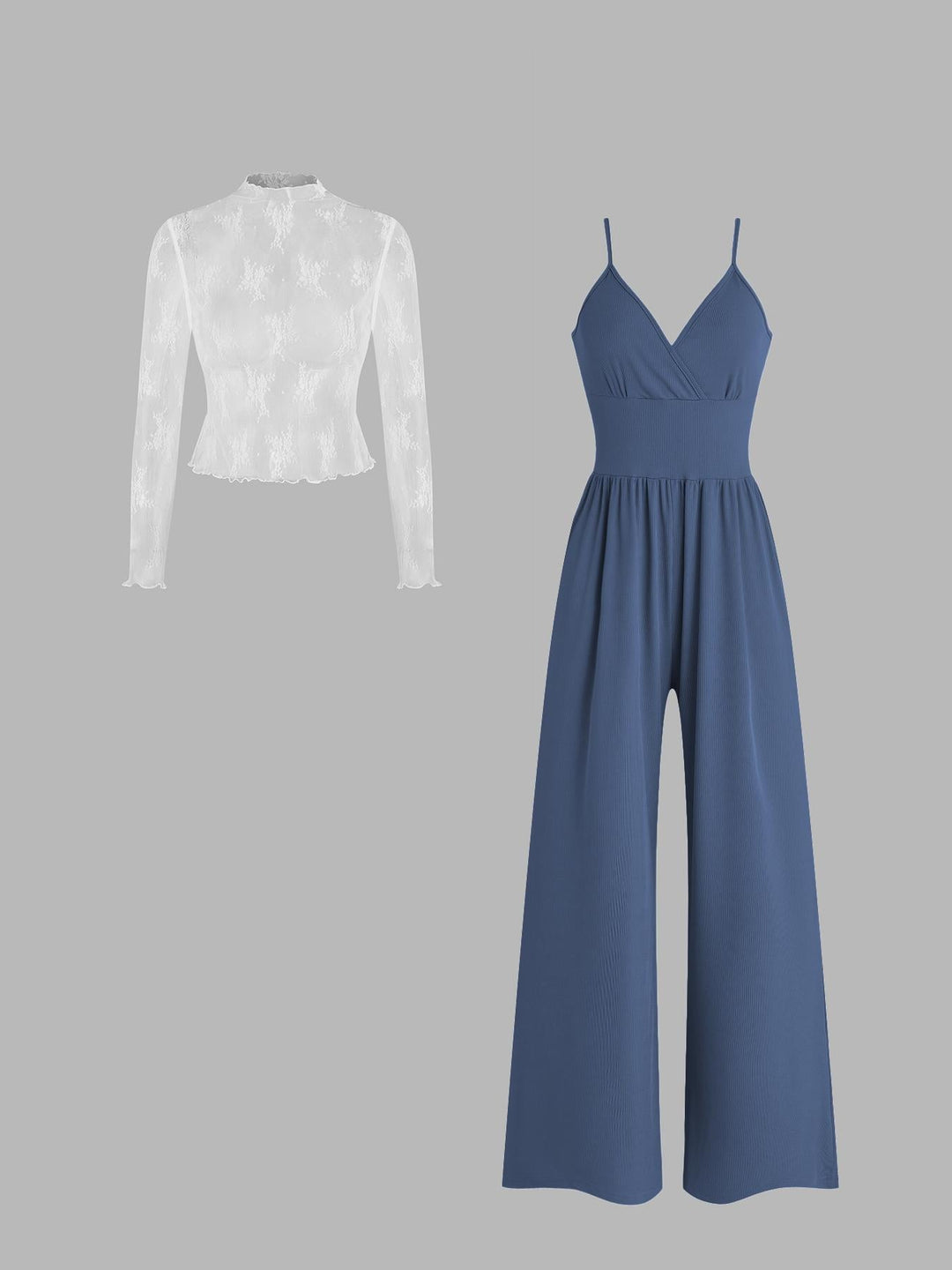Damen elegantes und figurbetontes Jumpsuit-Set