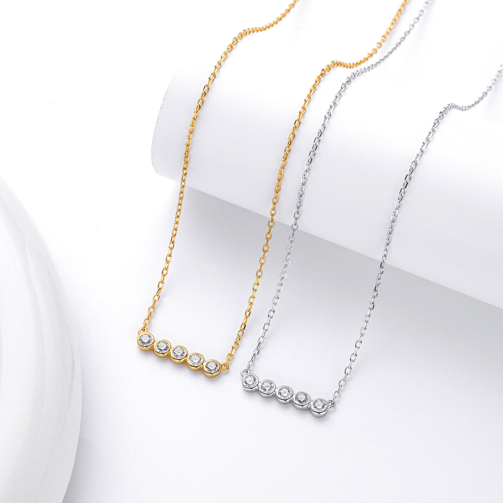 Damen Halskette aus 925 Sterling Silber mit funkelnden Zirkonia Shop Nory