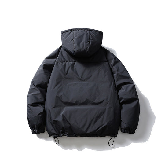 Unisex Wattierter Kapuzenpullover-Anorak mit halbem Reißverschluss, Kängurutasche und Kordelzug Shop Nory