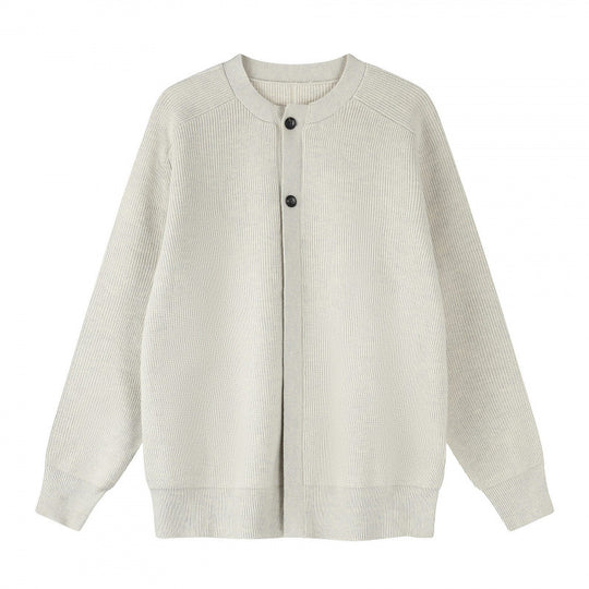 Unisex Boxiger Feinstrick-Cardigan mit Rundhals, Raglanärmeln und teilverdeckter Knopfleiste Shop Nory