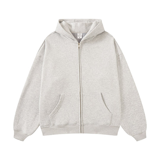 Unisex Kapuzen-Sweatjacke mit durchgehendem Reißverschluss, oversized Passform und Kängurutaschen Shop Nory