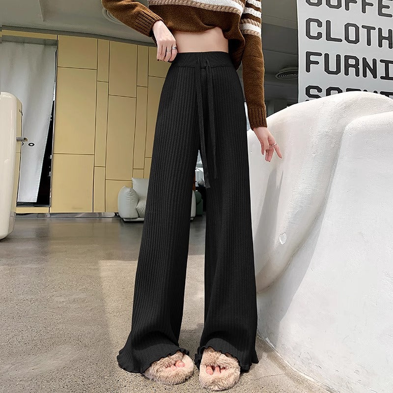 Damen Weit geschnittene Rippstrick-Hose Shop Nory