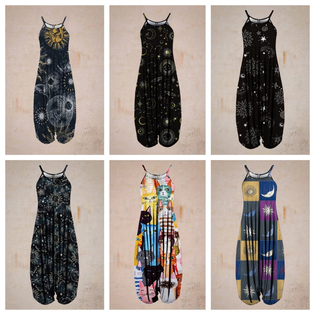 Damen Jumpsuit mit astrologischem Print Shopnory