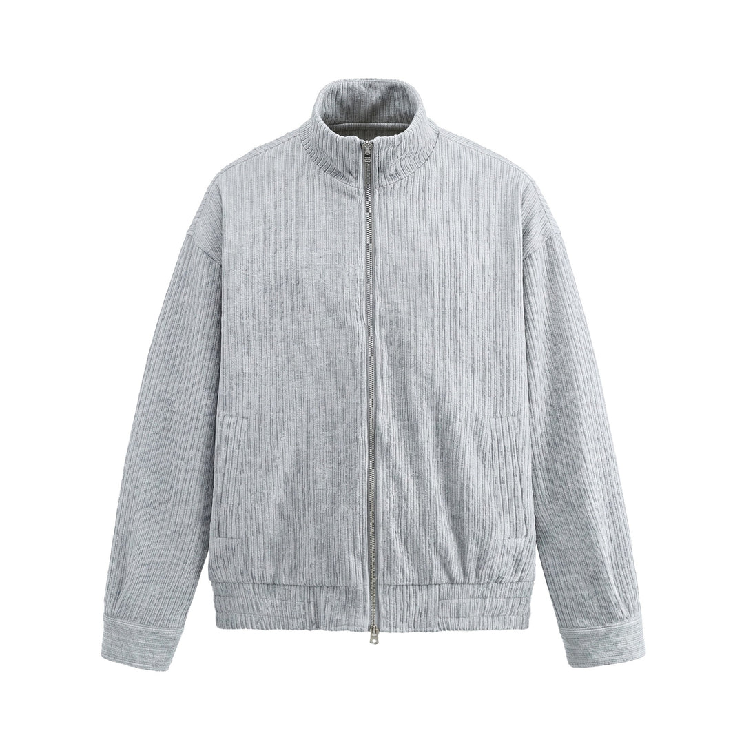 Herren Struktur-Boxy-Jacke mit Stehkragen und Zwei-Wege-Reißverschluss Shop Nory