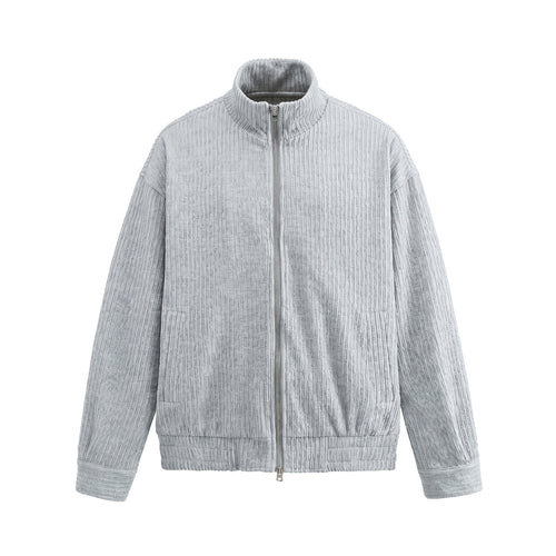 Herren Struktur-Boxy-Jacke mit Stehkragen und Zwei-Wege-Reißverschluss Shop Nory