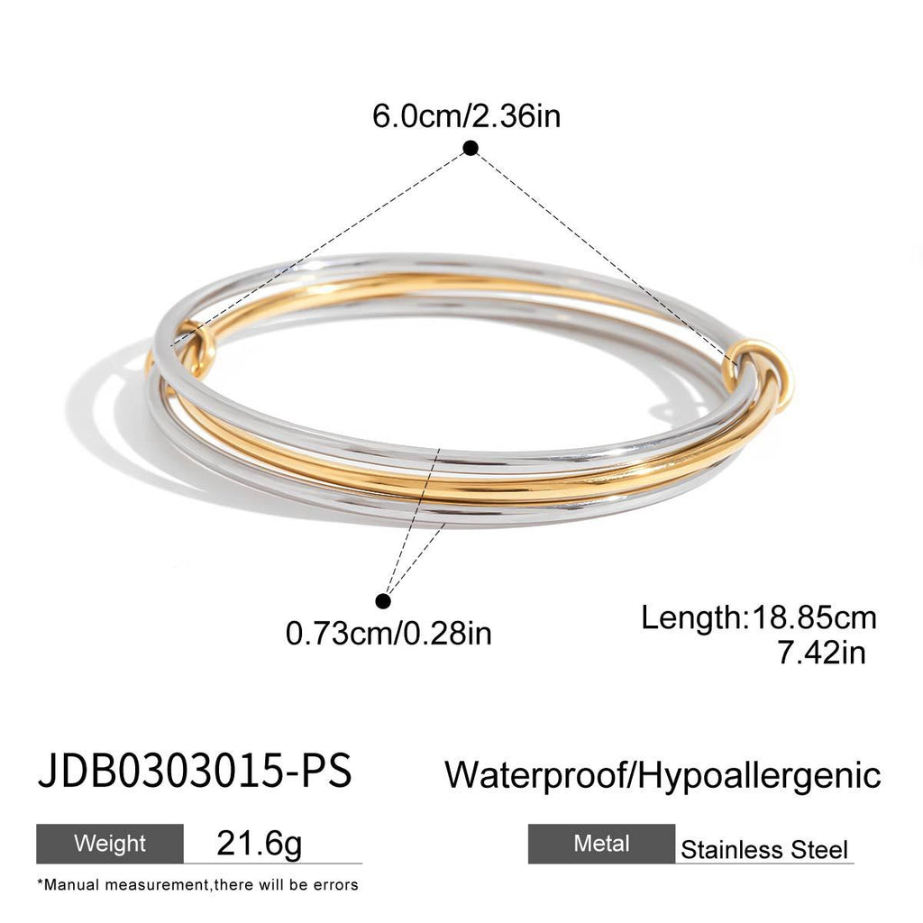 Damen Edelstahlarmband mit goldenen Akzenten und hypoallergener Verarbeitung Shop Nory