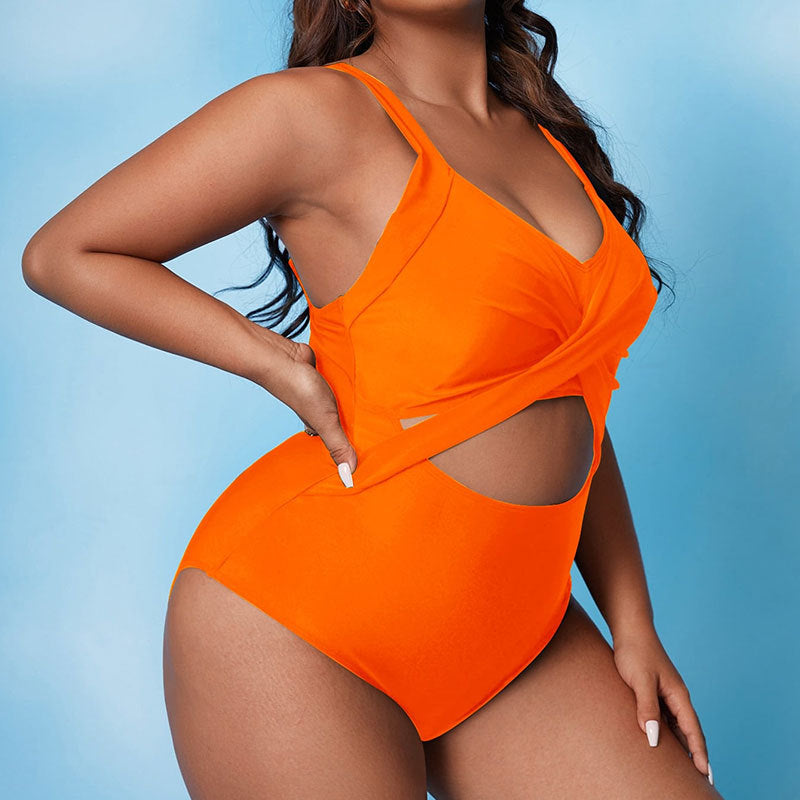 Damen Cut-Out Badeanzug mit Wickeldesign und stützendem Schnitt Shopnory
