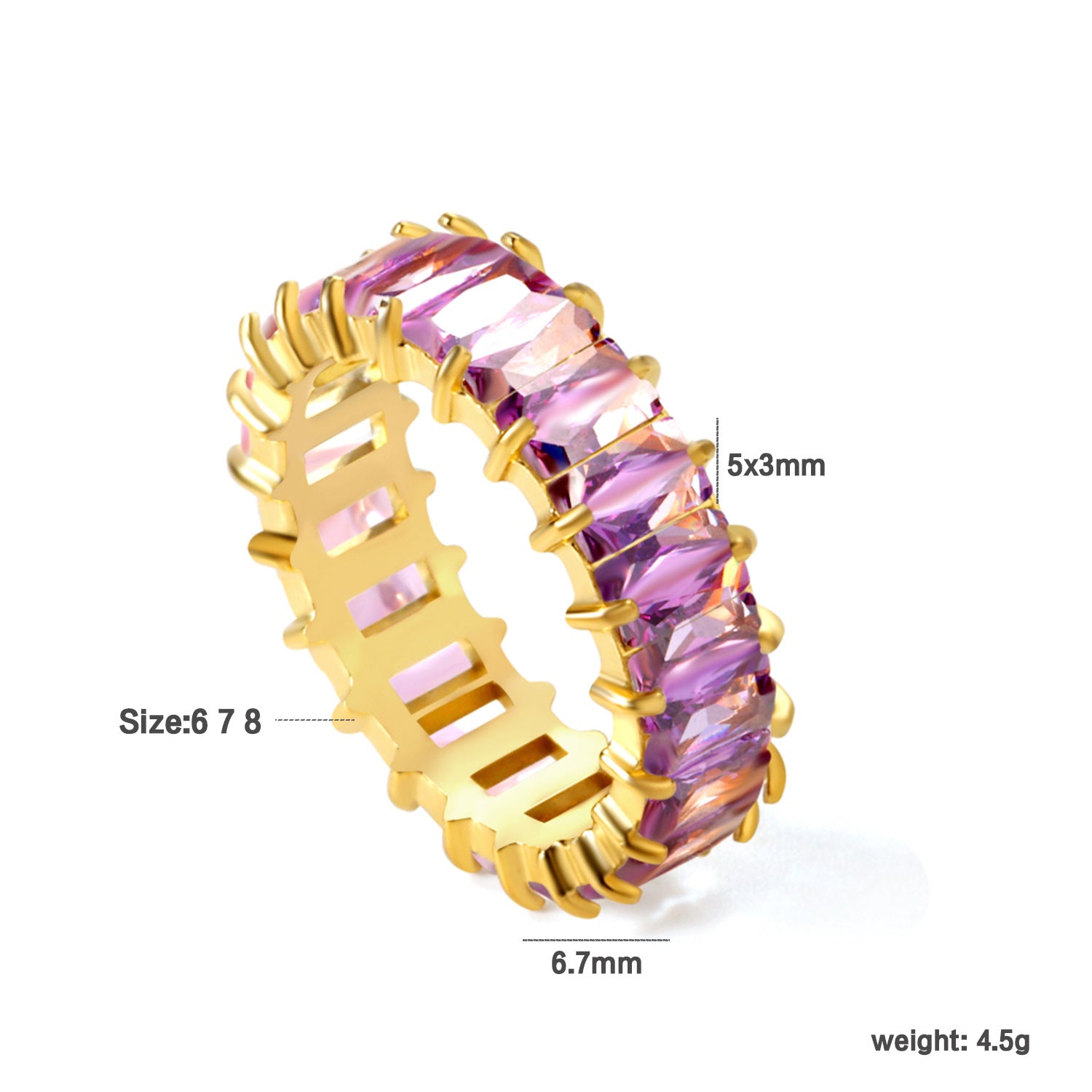 Damen Ring mit funkelnden Zirkonia aus hochwertigem Edelstahl Shop Nory