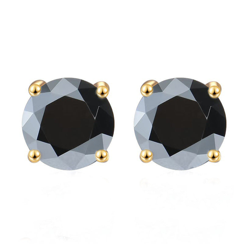 Damen Ohrringe mit funkelnden blauen Kristallen und elegantem goldenen Rahmen Shop Nory