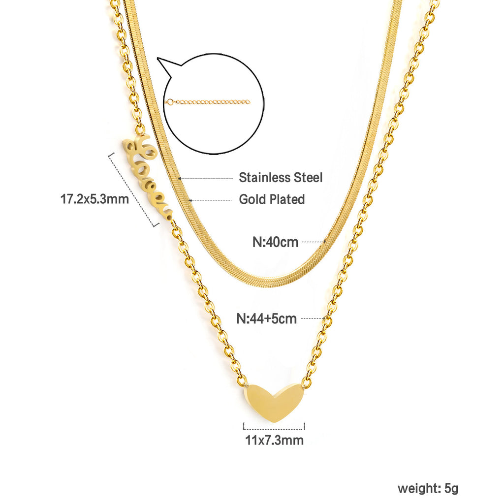 Damen Halskette mit goldplattiertem Herz-Anhänger und personalisiertem Namenszug Shop Nory