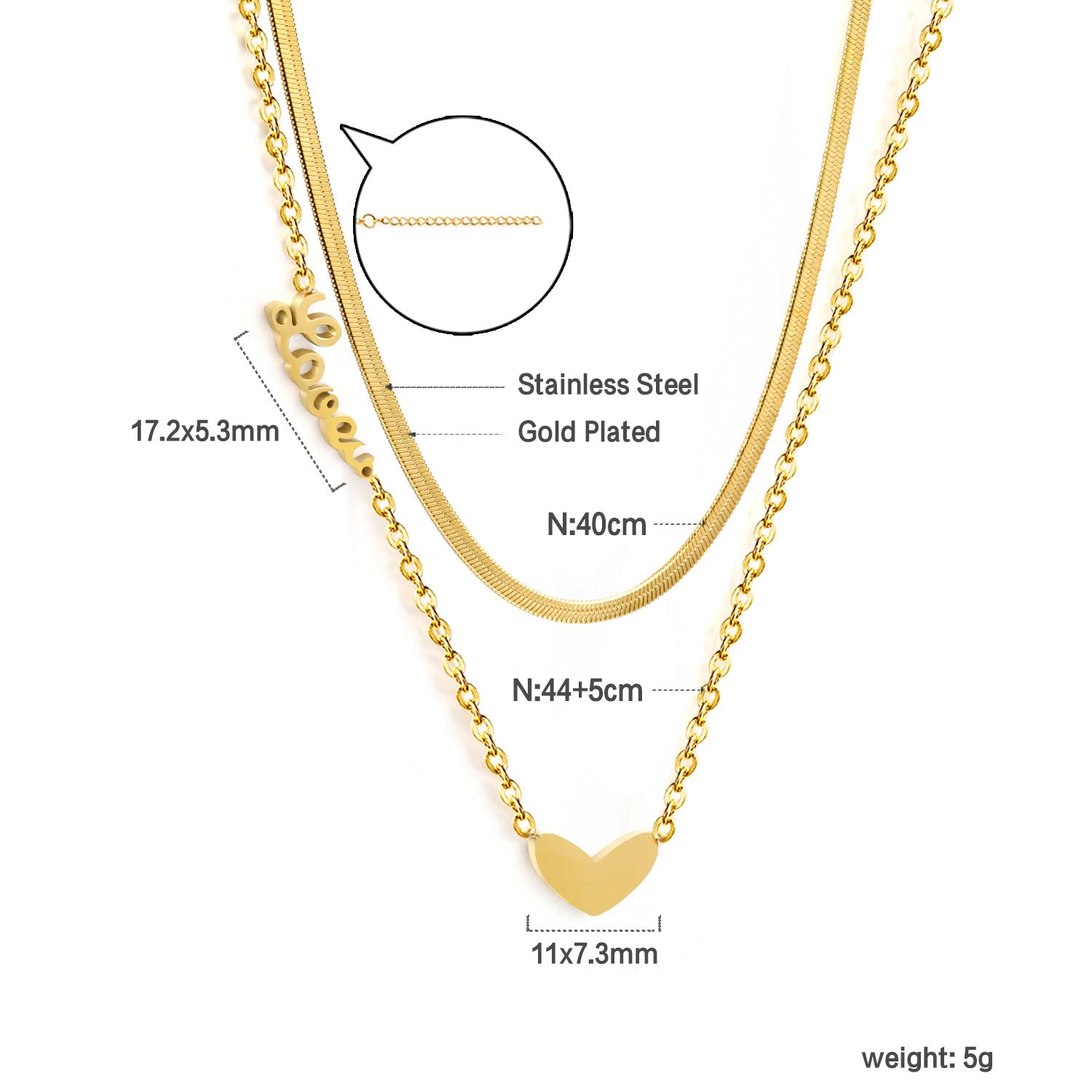 Damen Halskette mit goldplattiertem Herz-Anhänger und personalisiertem Namenszug Shop Nory