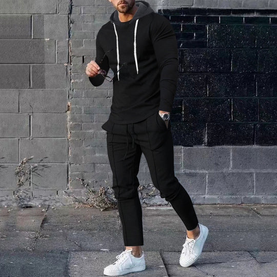 Herren nan zweiteiliges Kapuzen-Lounge-Set mit schmal geschnittenem Kapuzenpullover und tapered Jogginghose Shop Nory