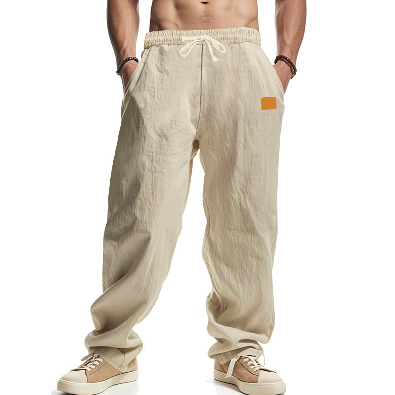 Herren lässige Leinenhose mit elastischem Bund und großzügigen Seitentaschen ShopNory