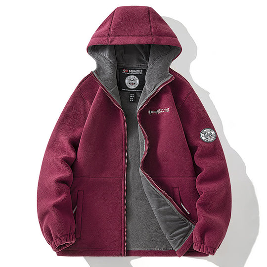 Damen Kapuzen-Fleecejacke mit Teddyfutter und durchgehendem Reißverschluss Shop Nory