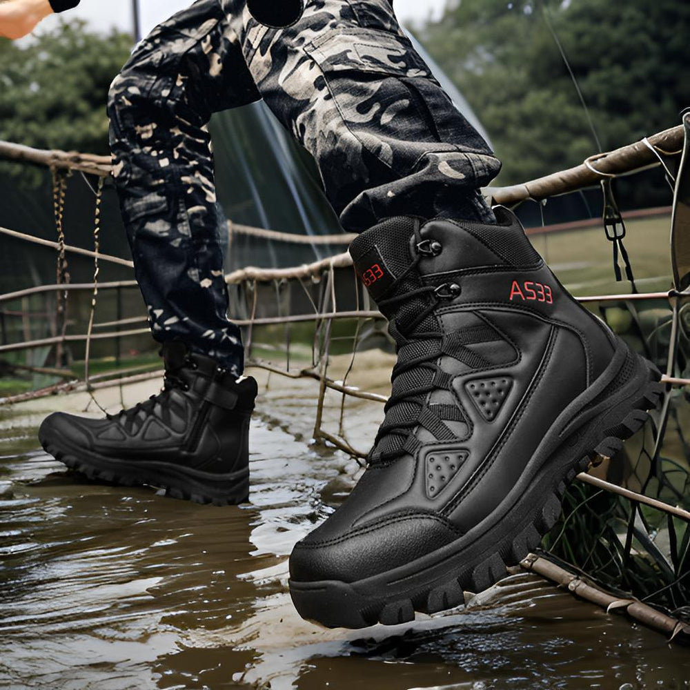 Herren wasserdichte Sicherheitsstiefel mit rutschfester Sohle und atmungsaktiver Membran