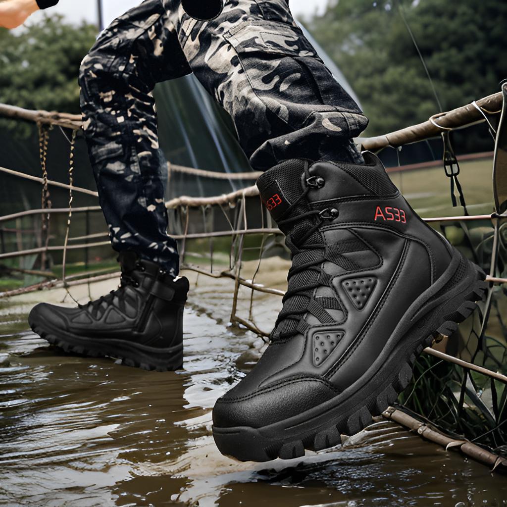 Herren wasserdichte Sicherheitsstiefel mit rutschfester Sohle und atmungsaktiver Membran