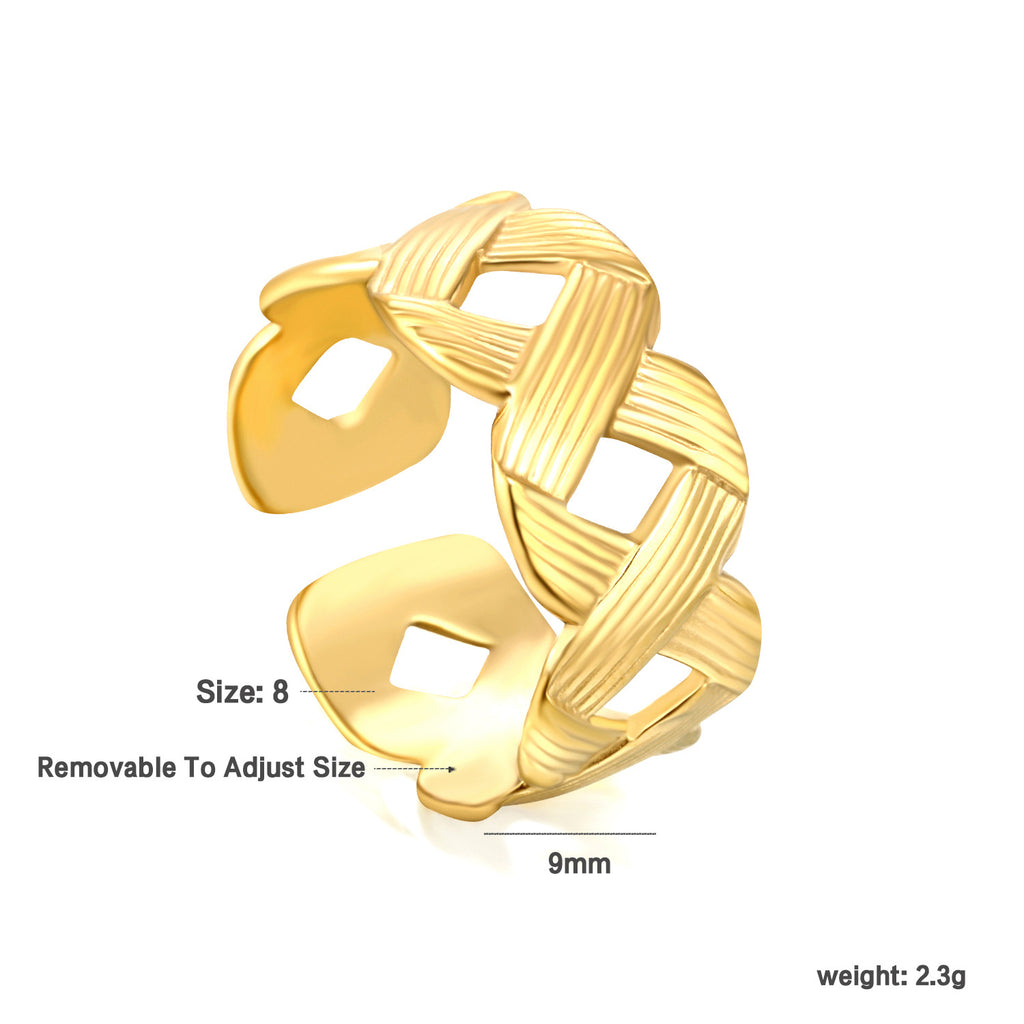 Damen Ring mit elegantem Blattdesign und anpassbarem Maß Shop Nory