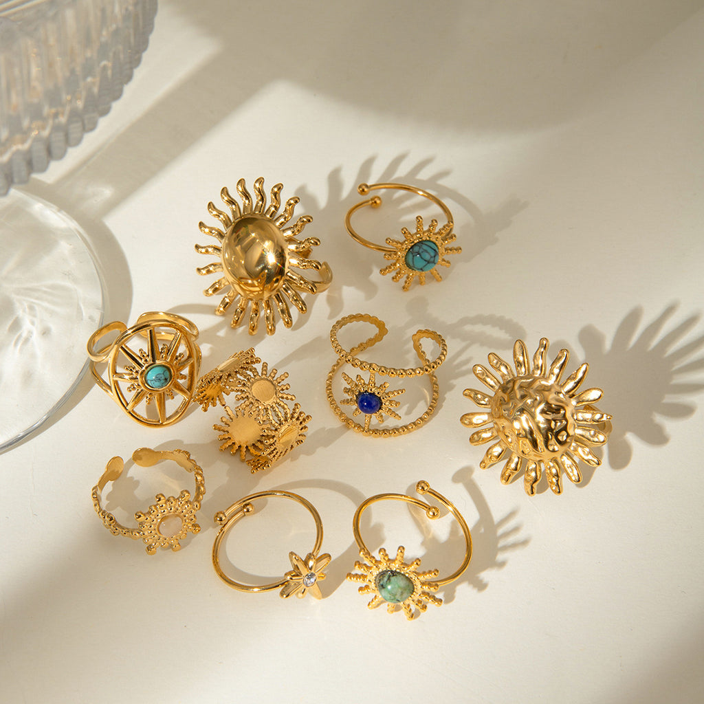 Damen Offener Ring mit floralem Design und funkelndem Zirkonia Shop Nory