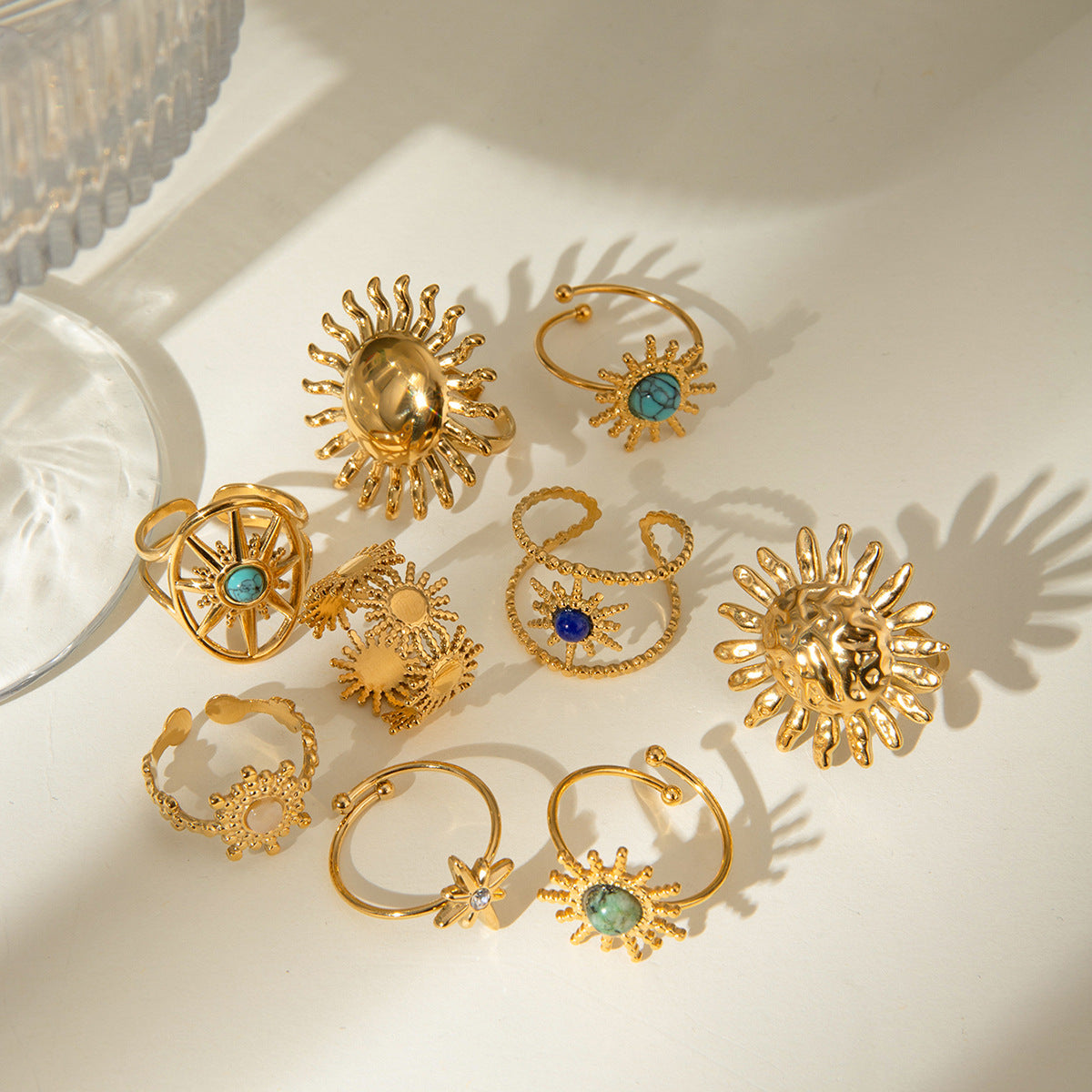 Damen Offener Ring mit floralem Design und funkelndem Zirkonia Shop Nory