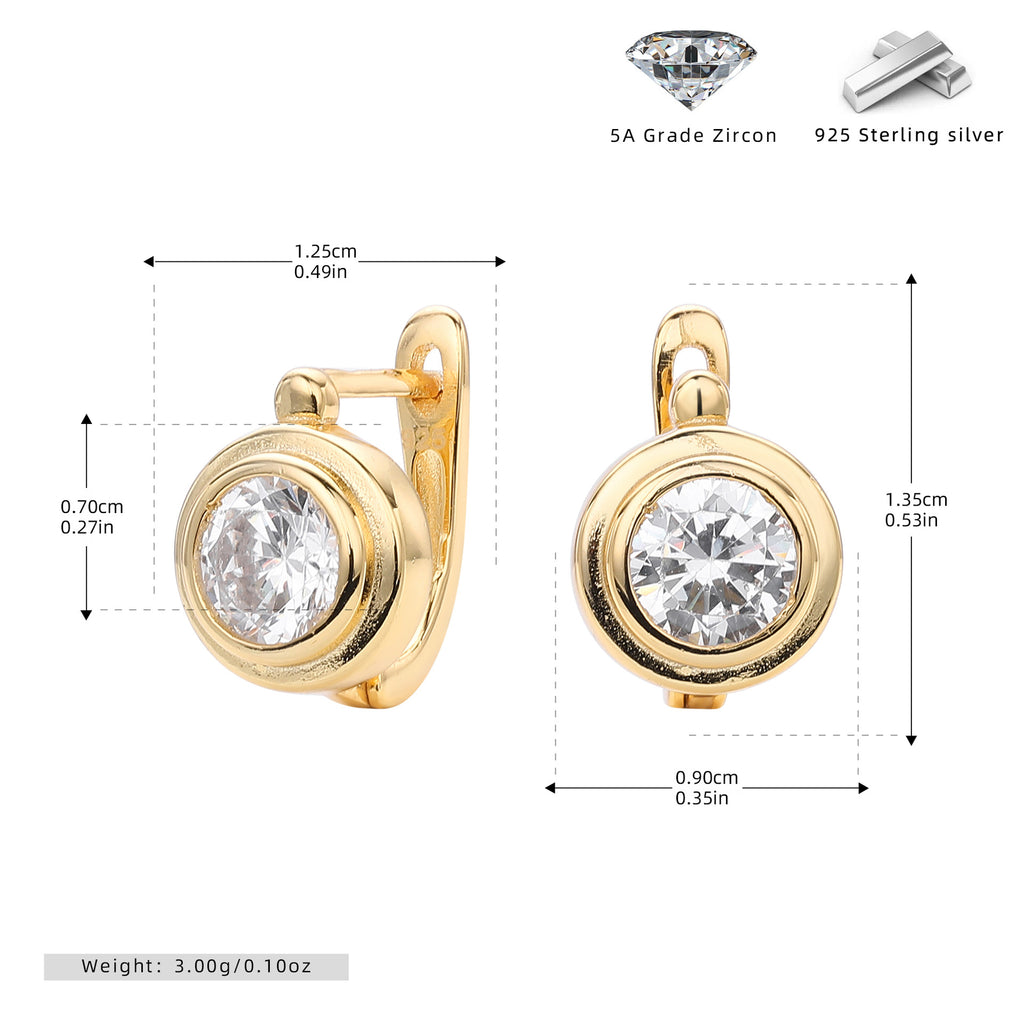 Damen Ohrhänger mit hochwertigem Zirkon und eleganter Goldbeschichtung Shop Nory