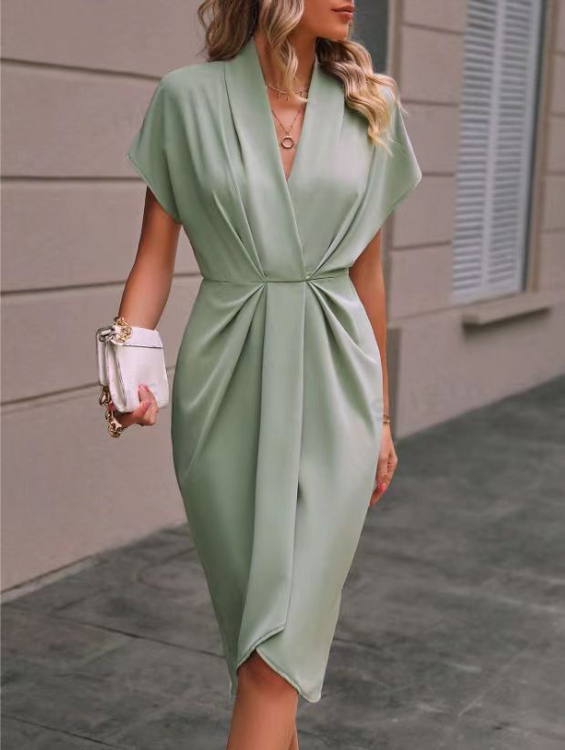 Damen Wickelkleid mit elegantem Drapierungsdesign