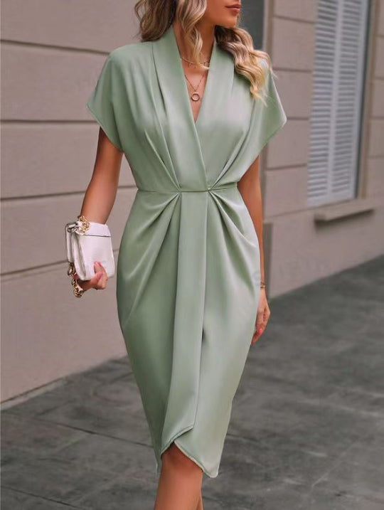 Damen Wickelkleid mit elegantem Drapierungsdesign