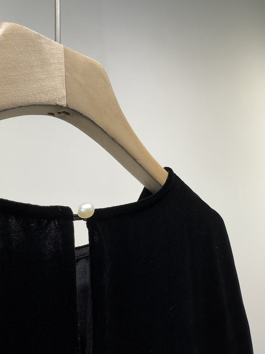 Damen Luxuriöses Velour Wickeloberteil Shop Nory