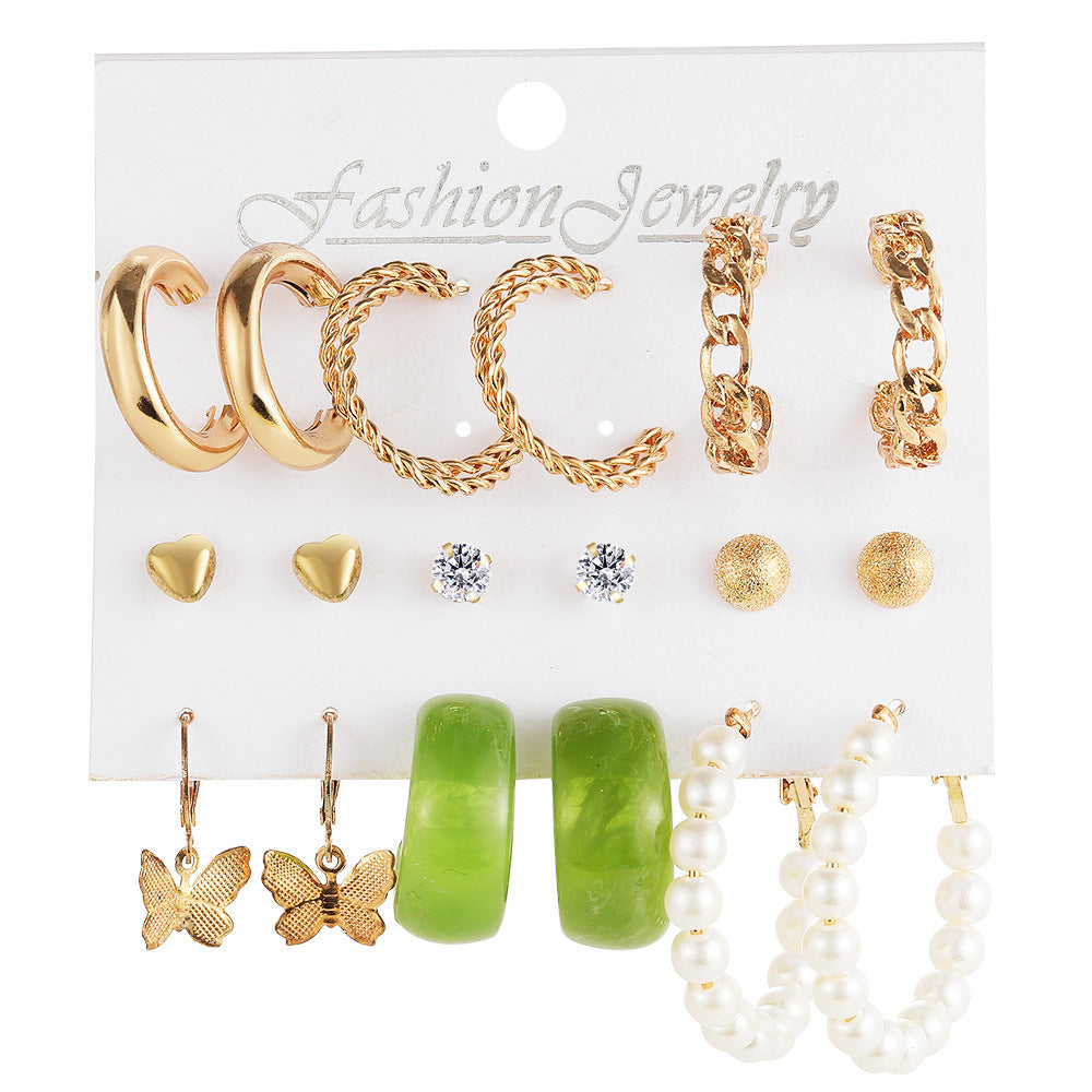 Damen Ohrringe Set mit eleganten Schmetterling- und Herzdesigns Shop Nory
