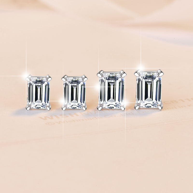 Damen Ohrstecker mit elegantem rechteckigem Kristall-Design Shop Nory