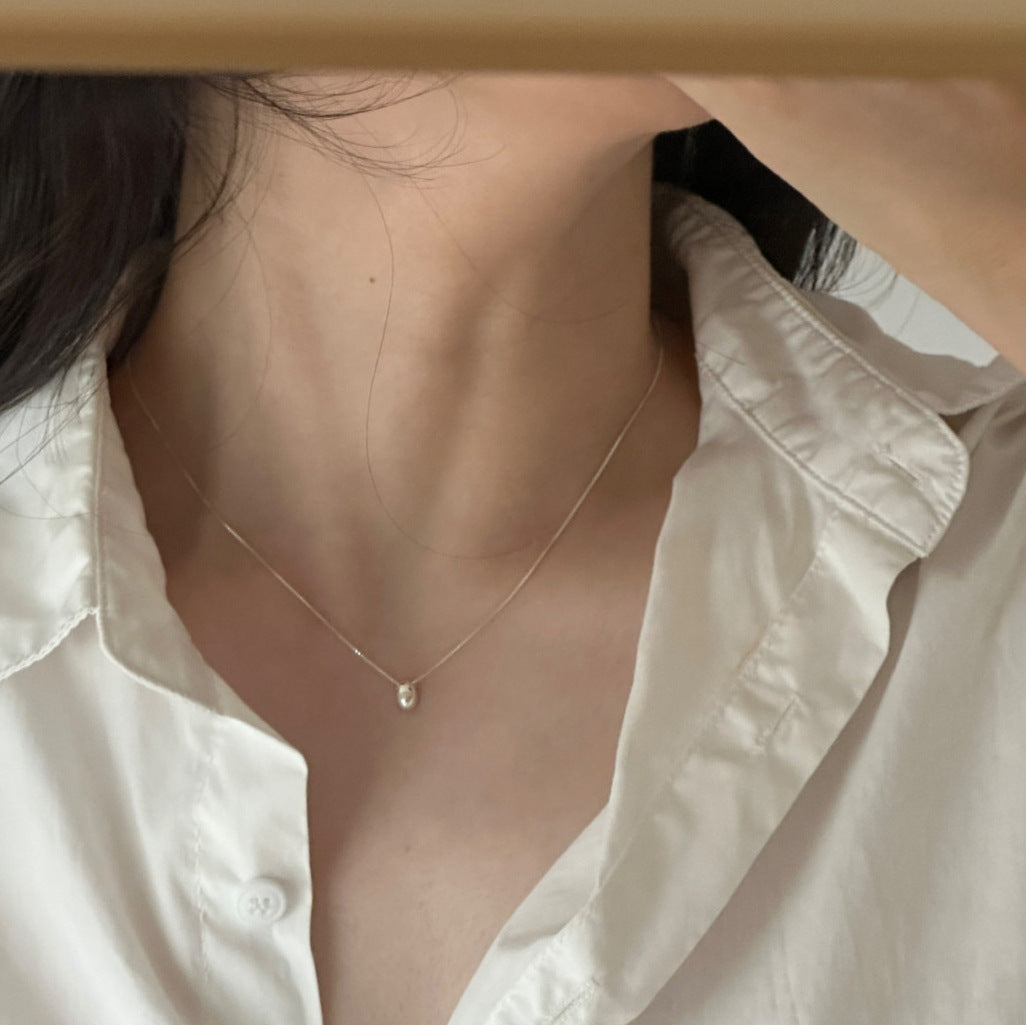 Damen Halskette mit elegantem Perlendesign und feiner Silberkette Shop Nory