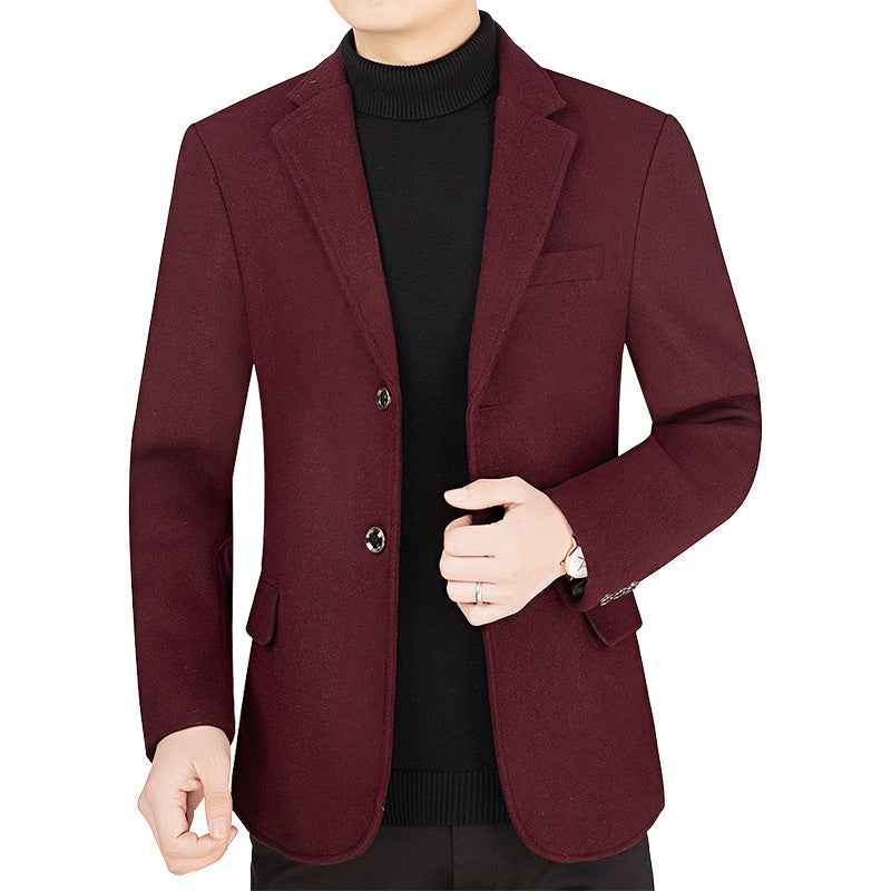 Herren Tailliertes kurzes Wollmix-Sakko mit feiner Filzstruktur und Revers Shop Nory