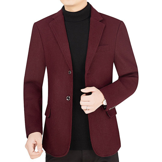 Herren Tailliertes kurzes Wollmix-Sakko mit feiner Filzstruktur und Revers Shop Nory