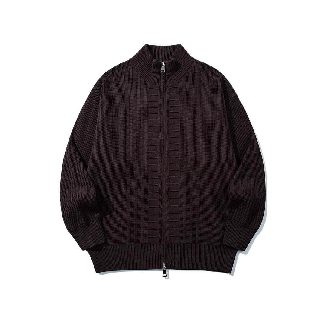 Herren Grobstrick-Zipjacke mit Stehkragen und beidseitig öffnendem Reißverschluss Shop Nory