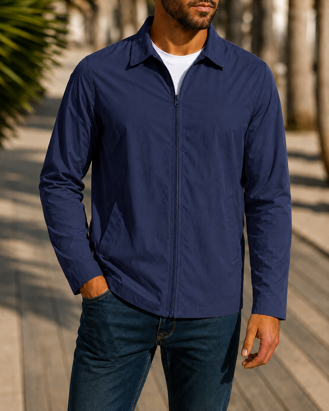 Herren lässige Freizeitjacke mit innovativer Windschutztechnologie ShopNory