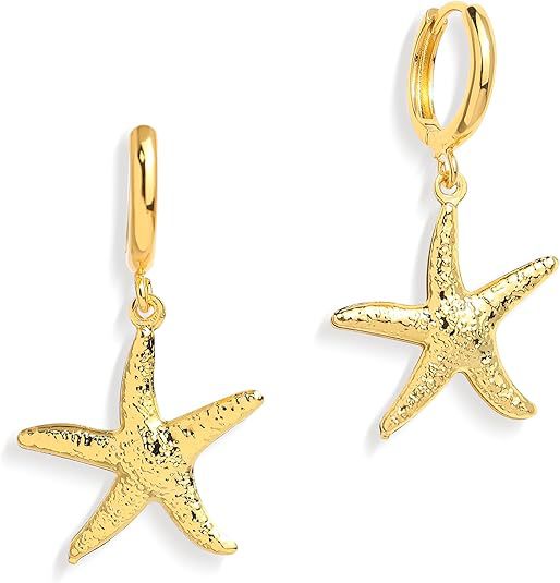 Damen Ohrhänger mit maritimem Sternen-Design und eleganter Oberflächenstruktur Shop Nory