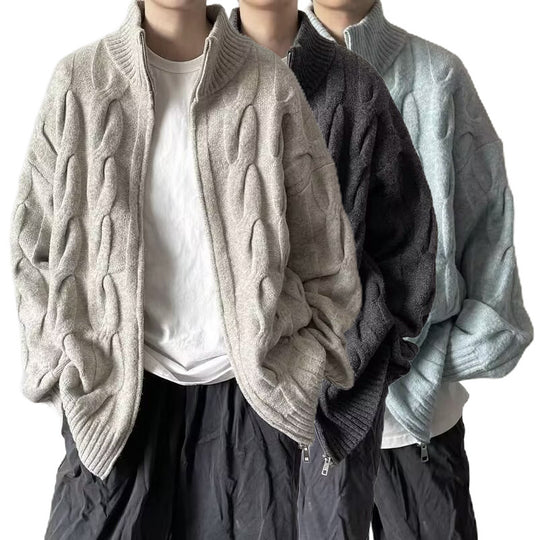 Damen Grobstrickjacke mit hohem Kragen Shop Nory