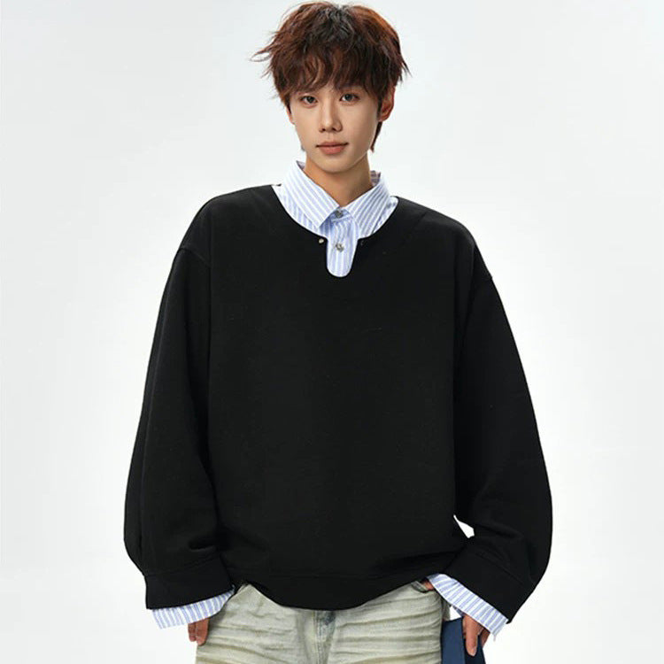 Herren Oversized Sweatshirt mit V-Notch-Kragen und Drop-Shoulder Shop Nory
